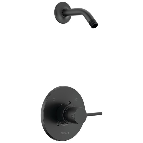 Delta Faucet Modern Single Handle Matte Black Shower Faucet Set, Matte Black Shower Trim Kit, Shower Fixtures, Shower Handle, Matte Black T14259-BLLHD-PP (Shower Head and Valve Not Included)