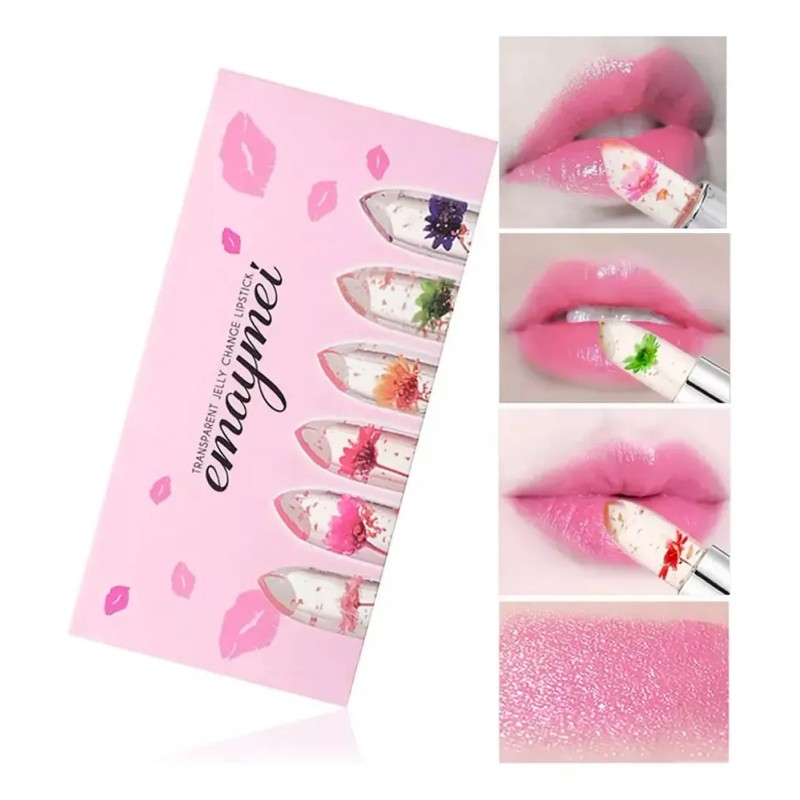 Q Beleza Brilhante Flor Cristal Jelly Batom Magic Temperatur