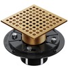 Champagne Bronze Shower Drain 4-1/4 Inch - Square Shower Floor