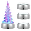 Uonlytech 4pcs Led Lighted Base for Glass Art Multicolor Round