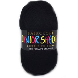 Woolcraft Faircroft Junior Shades DK Knitting Wool Yarn 500g - 940 Black