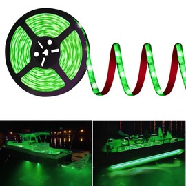 HOKIION Pontoon Led Boat Lights, 12V 20FT Marine Led Strip Lights, Waterproof Boat Interior Light, Boats Deck Light, Night Fishing Lighting with Extension Cable for Boats (Green)