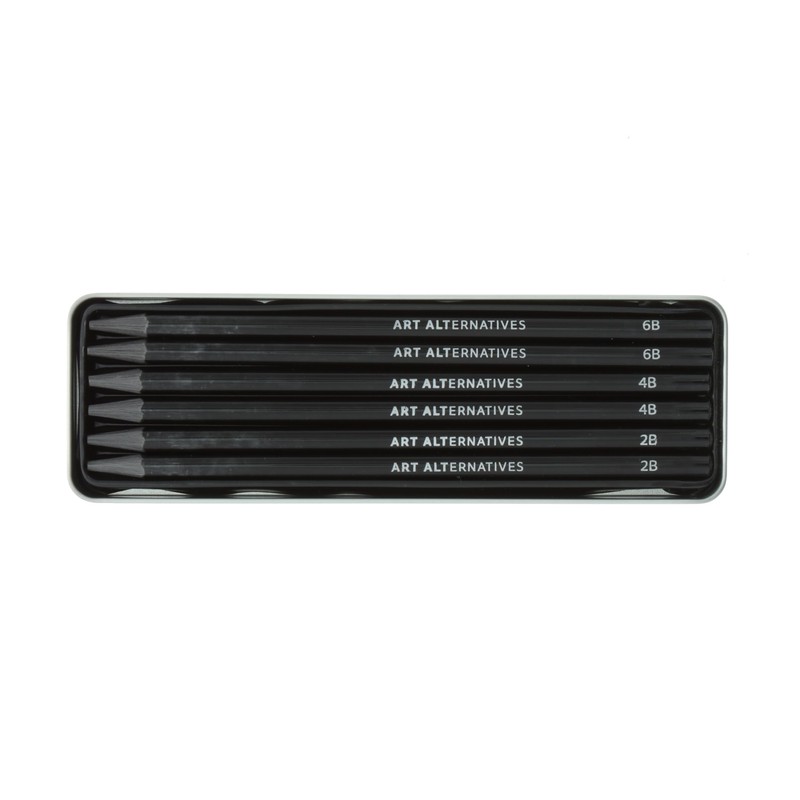 Art Alternatives Woodless Graphite Pencil Art Tin Set, 6-Pieces -