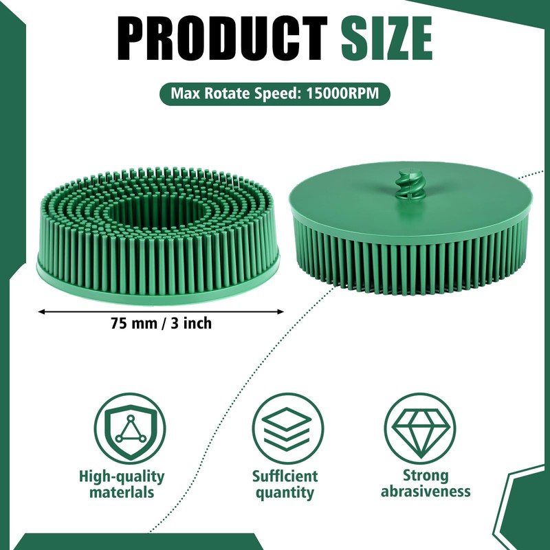 Lounsweer 6 Pack Bristle Disc 3 Inch Grit Abrasive Brush
