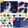 Valentines Cards for Kids Classroom, 10Pack Astronaut Holding Love Stone