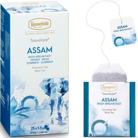 Ronnefeldt Teavelope Assam - Irish Breakfast Black Tea India Summer Bags Tea Individually Wrapped, 25 Count - Strong, Smooth, Caffeinated - Hot or Iced