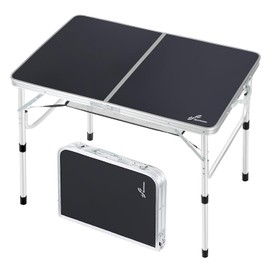Sportneer Folding Table: Adjustable Height Camping Essentials 35.4" L x 23.6" W 2 Height with Mesh Layer - Compact & Portable Small Folding Table for Outdoor Camp Garden Picnic BBQ Dining Cooking