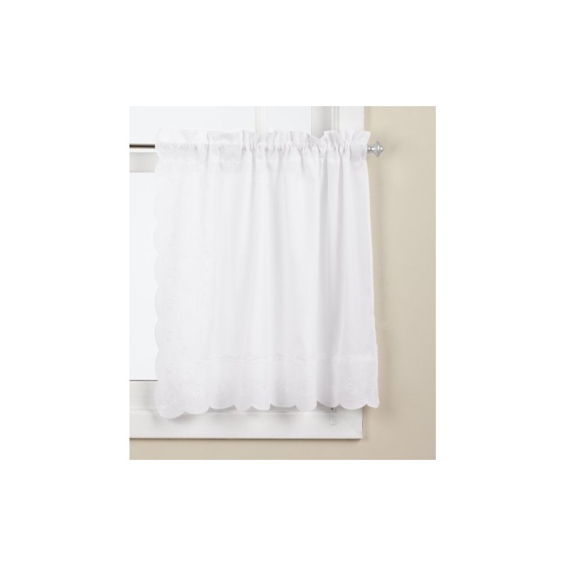 Lorraine Home Fashions Candlewick Tier Curtain Pair, 60 by 24-Inch,