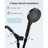 Black Filtered Shower Head Handheld, 3 Filters Hard Water Softener