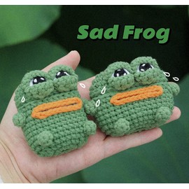 Yatchen Plush Case for AirPods 3, Kawaii Cute 3D Cartoon Fur Sausage Mouth Frog Design Funny Mini AirPods 3rd Generation Cover with Keychain Protective Case for Women Girls