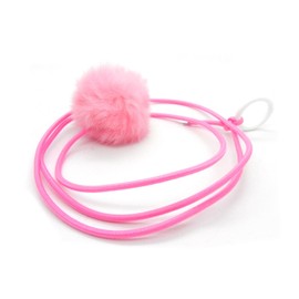 Bouncy Ball Rabbit Fur String Cat Toy Pink