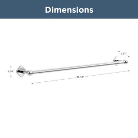 Franklin Brass Gainesville (1-Pack) 18'' Towel Rack w/ 6" Extender for Bathroom Polished Chrome Towel Bar for Bathroom Wall Mounted Towel Holder Rod GNV26-PC
