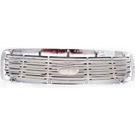 For Ford Crown Victoria Grille Assembly 1998-2011 | Chrome Shell w/Painted Gray Insert | Plastic | FO1200346 | 6W7Z8200BA