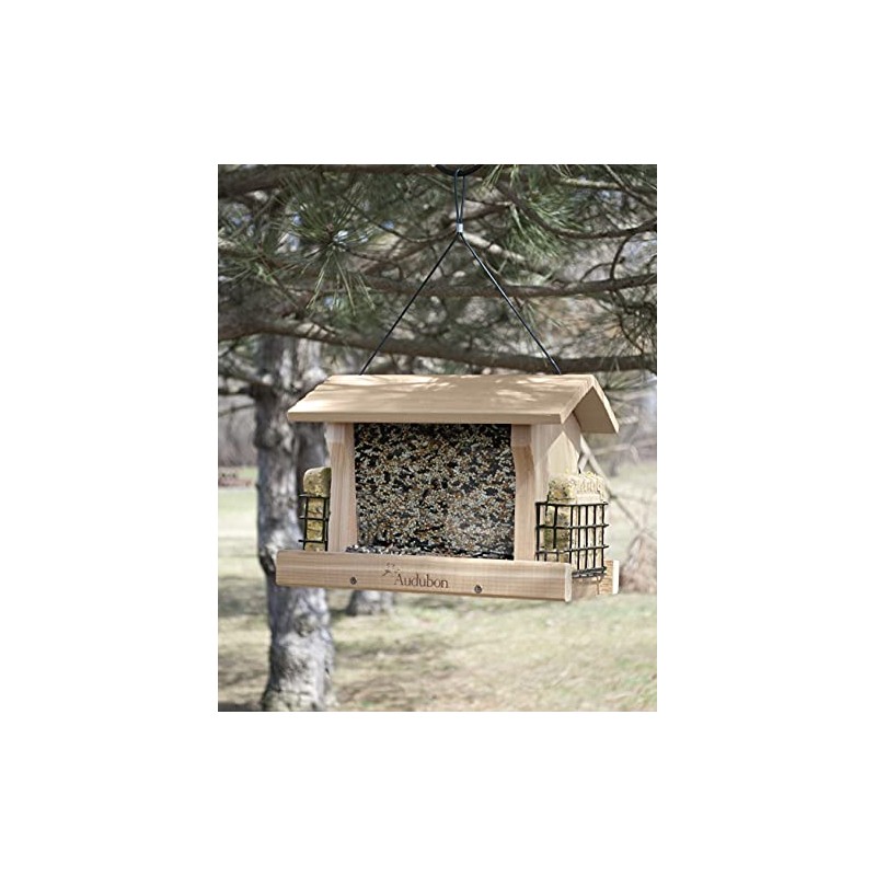 Woodlink NARANCH3 12-Inch Audubon Cedar Ranch Wild Bird Feeder, Large