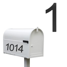 Habitable tree Self-adhesive 3 Inch Mailbox Number Individual 3D Acrylic Mailbox Number Black Mailbox Numbers for Outside Address Home Number for Apartments Office Hotel Room (Black Number 1)