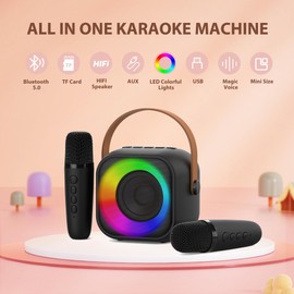 Jeefu Kids Karaoke Toys Machines with 1 Microphone, Toys for 3-12 Years Old Boys Gifts, Mini Kids Bluetooth Sperker Toy for Singing, Christmas Birthday Gifts for 5 6 7 8 9 10 11 Years Teens Boys