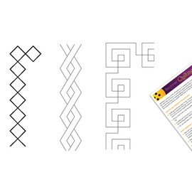 Quilting Creations Stencils for Machine and Hand Quilting | Set of 3 Quilt Plastic Stencils for Borders and Patterns | Various Border Designs, with Quilter's Guide