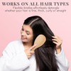 Lily England 木製ヘアブラシセット - パドルブラシ ラウンドブラシ&コーム 柔らかい毛のヘアブラシ 女性用ヘアブラシ (ローズゴールド)