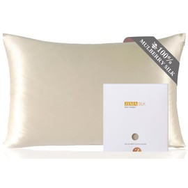 ZIMASILK 100% Silk Pillowcase for Hair and Skin, Double-Sided 19 Momme Pure Mulberry Silk, with Zip, 1 Piece, 40 x 80 cm, Taupe
