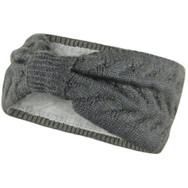 Frentree Headband Lined Women's Knitted Headband Girls Ear Warmers with Bow Warm Fleece Lining