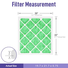 Maycold 20x22x1 Pleated Air Filter MERV 13 (6-Pack) | Superior High-Efficiency Replacement Filters for AC & Furnace Units | Actual Size: 19.70" x 21.70" x 0.75"