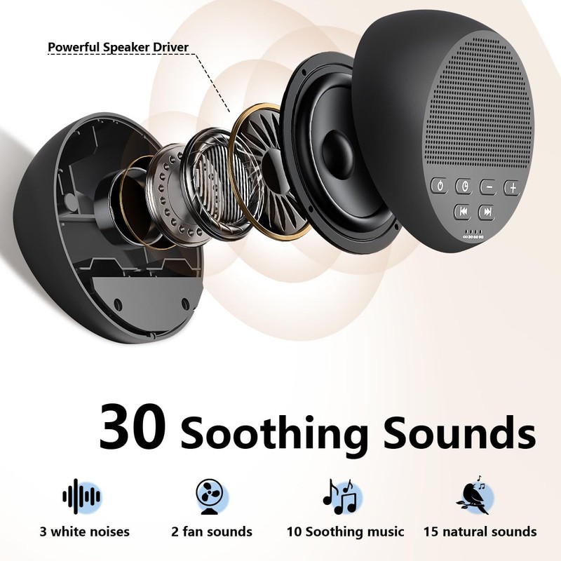 Portable Sound Machine White Noise Machine Nonstop 30 Soothing Sounds