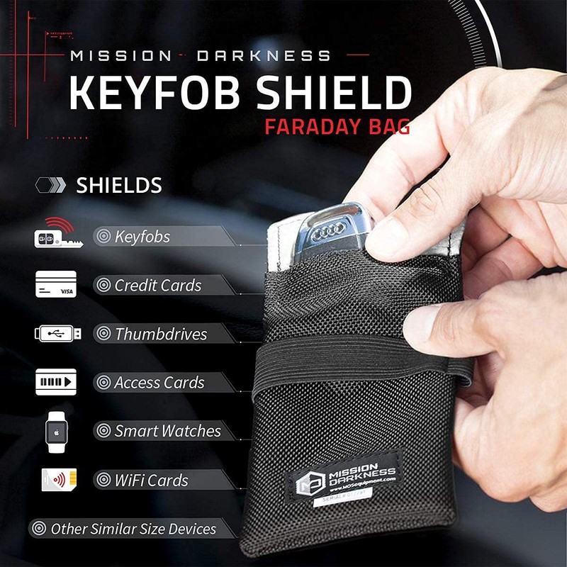 Mission Darkness Faraday Bag for Keyfobs (2-Pack) // RF Shielding
