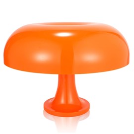 Orange Mushroom Lamp,Vintage Table Touch Lamp Bedside Charging Model 3 Colors Dimmable Retro Mid Century Modern Table Lamp for Bedroom Living Room Night Light Home Decoration