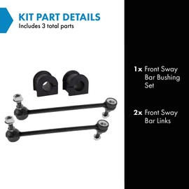 TRQ Front Suspension Kit Sway Bar Bushing Set Sway Bar Stabilizer Link Compatible with 2002-2003 Lexus ES300 2004-2006 ES330 2005-2012 Toyota Avalon 2002-2006 Camry 2004-2008 Solara