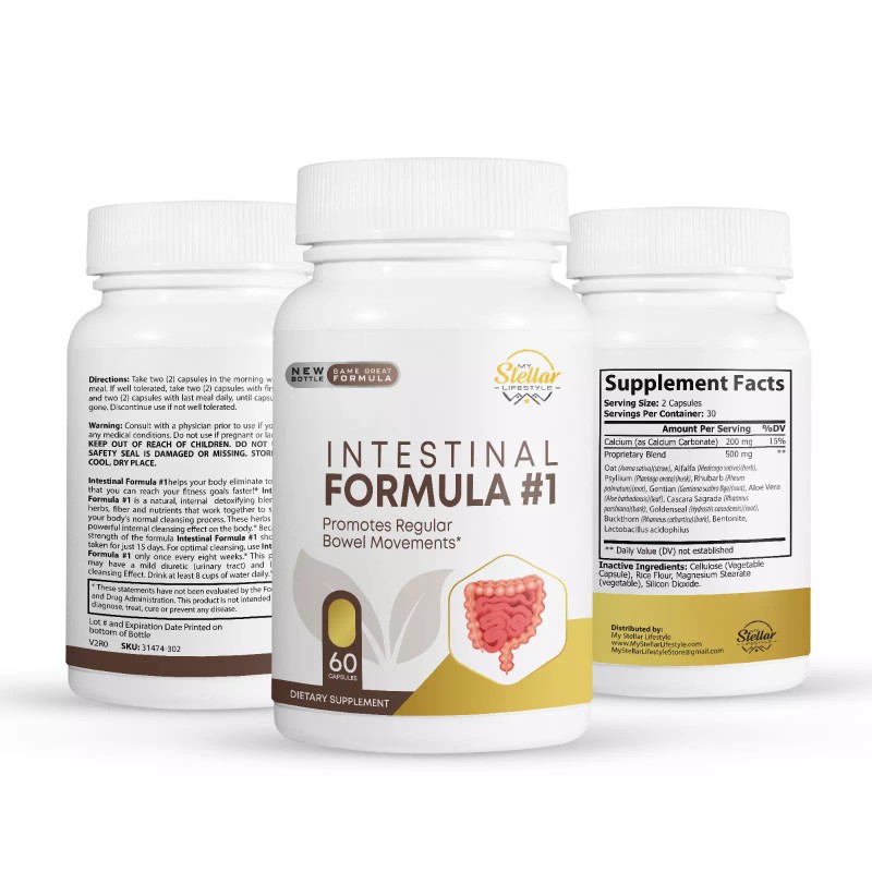 Intestinal Formula #1, promotes regular bowel movements-60 Capules