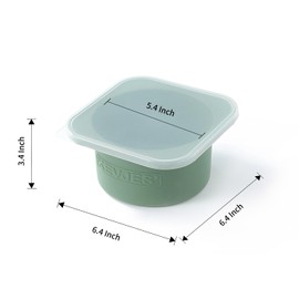 KEVJES PLUS-Large 1000ml Pizza Dough Proofing Boxes for DIY Artisan Pizza, Food Grade Silicone Stackable Containers with Lids, Sturdy Reinforced Steel. Freezer, Fridge, Dishwasher Safe (3Green Plus)
