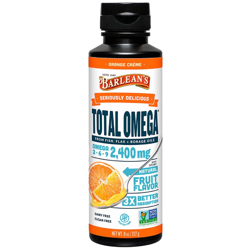 Barlean’s Seriously Delicious Total Omega, Orange Crème, 8-oz