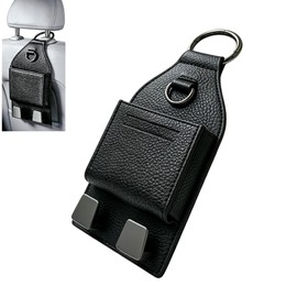 Car Seat Headrest Hooks with Phone Holder,Storage Pouch with Hook
