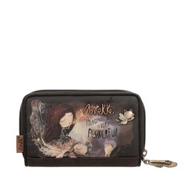 Anekke Dreamverse Medium Purse Multi Pocket Size 15/10/3 cm Accessories for Women, Multi-Colour, dark brown, Modern