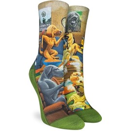 Good Luck Sock Women's Dogs Smoking Weed Socks, Adult, Shoe Size 5-9
