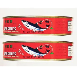 Sardines in hot Tomato Sauce, 15 oz (425g), Pack of 2