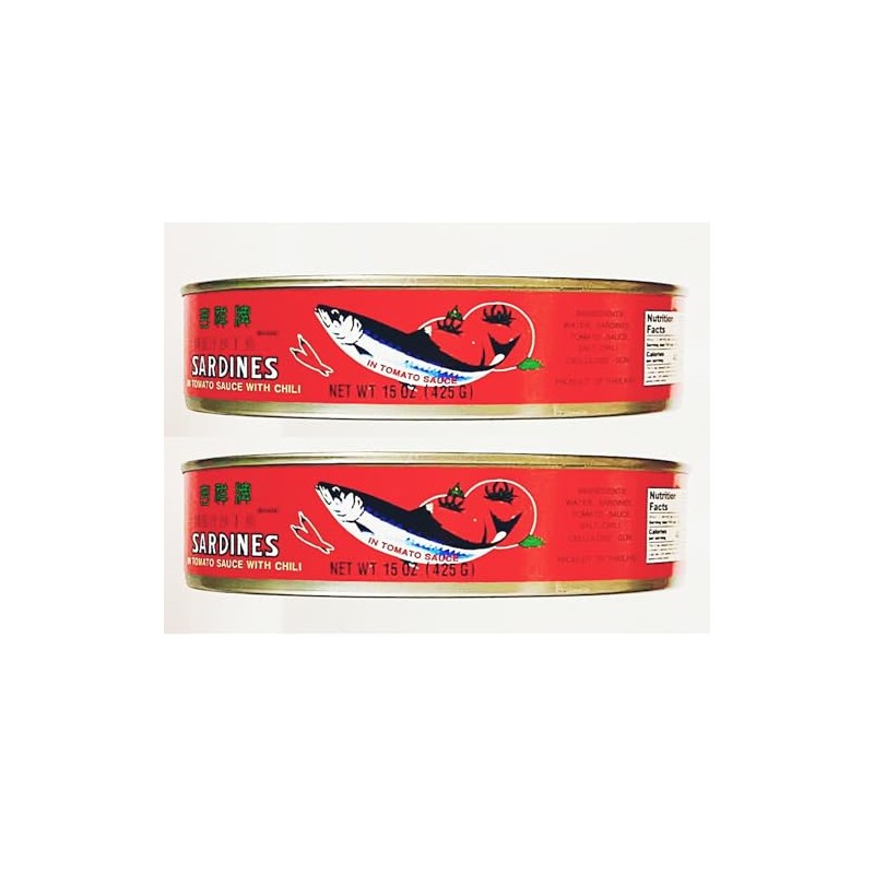 Sardines in hot Tomato Sauce, 15 oz (425g), Pack of