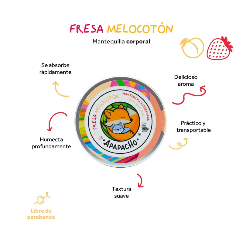 Apapacho Bálsamos - Mantequilla Corporal (Fresa-Melocotón)