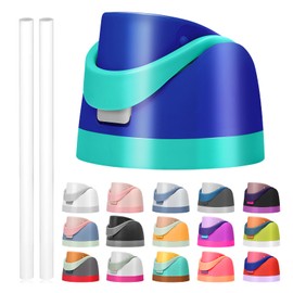 Replacement Lid for Owala Freesip, Compatible with Owala Cup 16oz 24oz 32oz 40oz, One Button Water Bottle Top Lid Replacement Accessory and Straws, Leakproof, BPA-Free (Dark Blue)