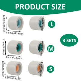Passgenau Komfortabler Ersatz Memory-Schaum Ohrstöpsel Kompatibel mit WF-1000XM4 Komfortables Ersatzset Comfort-Boosted Premium Memory Foam Earbud Tips Pro-Grade, 3 Paar S/M/L, Grau