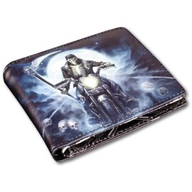 Men's Gothic Purse Reaper Biker - Hell Rider | Fantasy Wallet, Multicoloured, multicoloured, Additional pocket