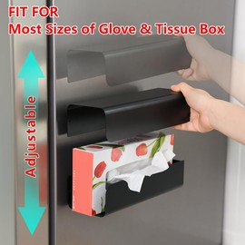 Aswalling Magnetic Glove Tissue Dispenser Paper Towel Holder Wall Mount Fridge Holder for Wipes, Napkin, Bathroom Organizer Black