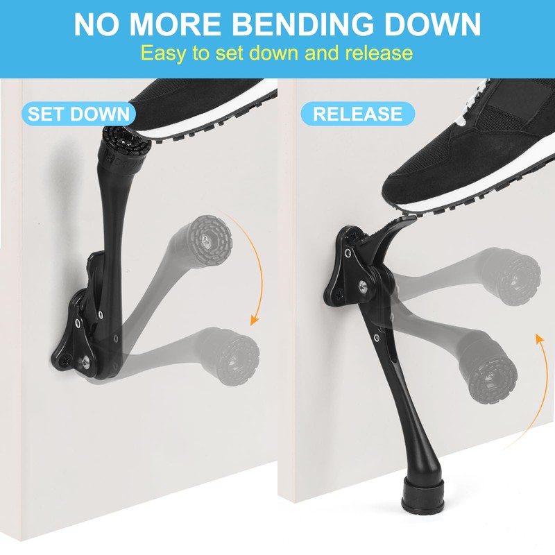 6 Inch Black Kick Down Door Stoppers for Bottom of