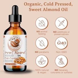 Aceite de almendras dulces. 8 oz. Prensado en frío. Sin refinar. Orgánico. 100 puro. Pasteurizado. Sin hexano. Combate las arrugas. Suaviza el...     