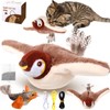 MiniInflat 2 Pcs Flapping Bird Cat Toy Rechargeable Simulated Chirping