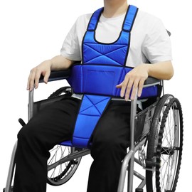 YHK Wheelchair Seatbelt, Wheelchair Safety Belt Torso Support Vest, Adjustable Shoulder Straps Non-Slip Wheelchair Seat Belt for Elderly, Medical Vest Anti-Fall Wheelchair Harness