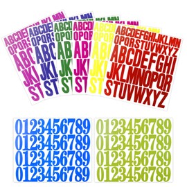 8 Blatt Selbstklebende Buchstaben Zahlen Aufkleber Set 2,5cm 5cm Groß Klebebuchstaben Selbstklebend Wasserfeste Vinyl Alphabet Nummer Sticker für Scrapbook Kunsthandwerk Karte Briefkästen(8 Farben)