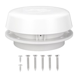 Round RV Roof Vent Cap, ABS RV Plumbing Vent Cover Replacement with Net, Mushroom Head Exhaust Vents Ventilation for Trailer Motorhome, D 118mm/4.65in Install Size