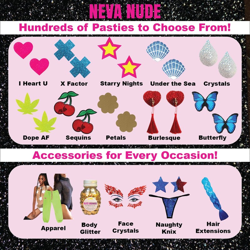 Neva Nude Sequin Multicolor Bling Smile Happy Face Nipztix Pasties