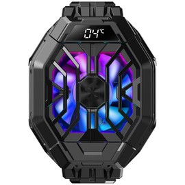 Black Shark Fun Cooler 2 Pro Cell Phone Cooler, Fast Cooling Cell Phone Refrigerator with Customized RGB Lighting, LED Temperature Display, Sleep Timer, Speed Settings for iOS/Android Phone (Black)